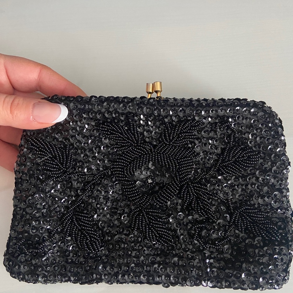 Vintage Sequin Black evening bag